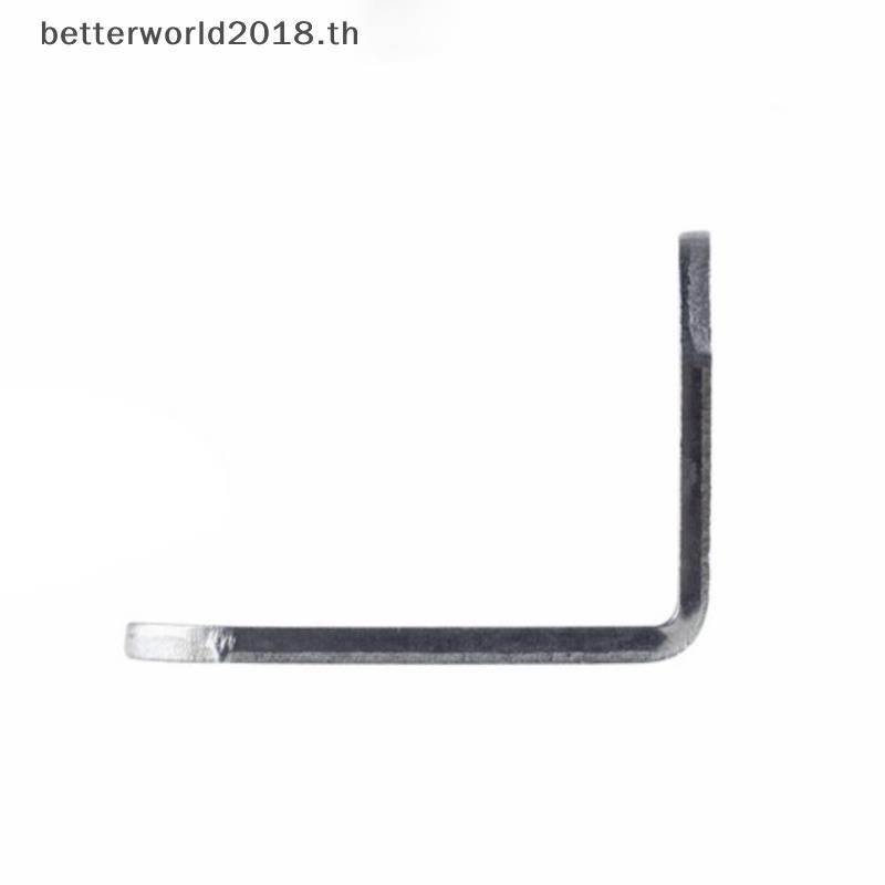 [bet] 10 ชิ้นวงเล็บมุมโลหะมุมขวา L Shape Brace Bracket สีดํา [TH]