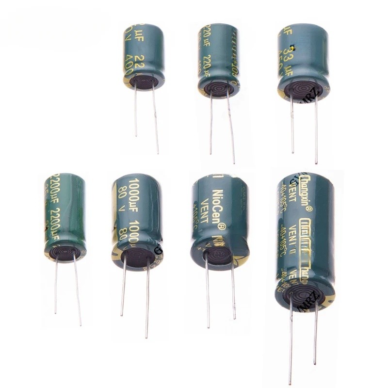 6.3V 10V 16V 25V 35V 50V 63V 100V 160V ความถี่สูงตัวเก็บประจุอลูมิเนียม ESR 100UF 220UF 330UF 470UF 
