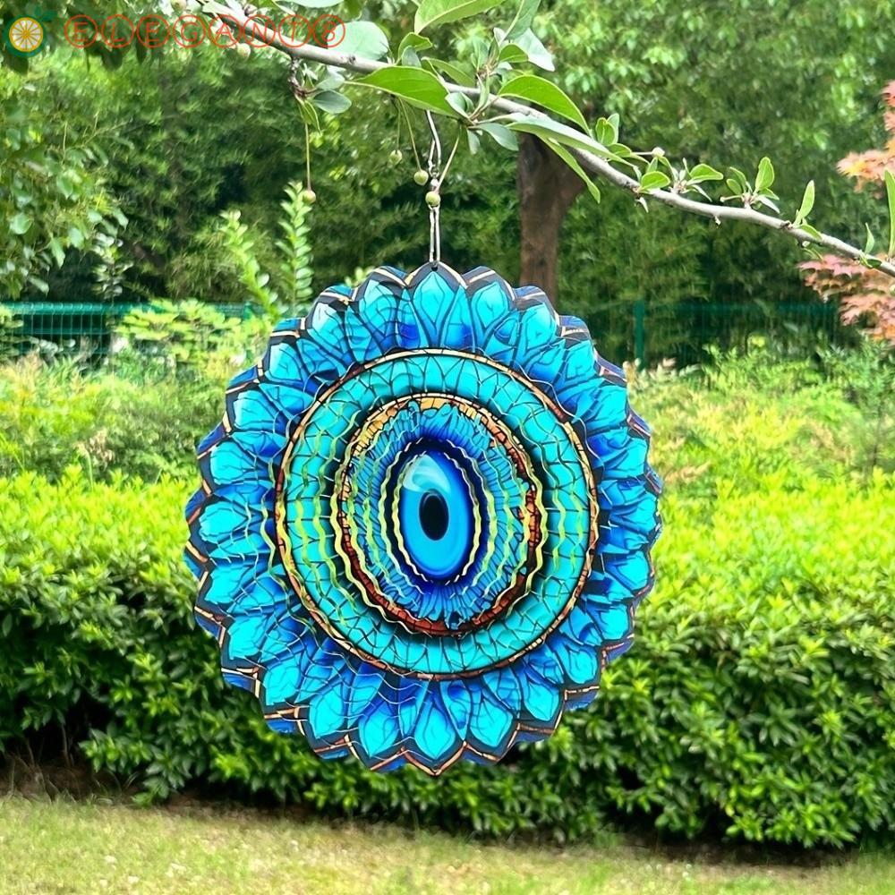 AELEGANT 3D Wind Spinner, Blue Eye โลหะ Mandala Wind Spinner, Creative ตกแต่งแขวน Wind Chime ของขวัญ