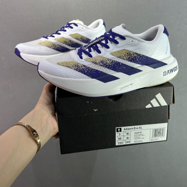 [คลังสินค้าพร้อมจัดส่งฟรี]Adizero EVO SL ผู้ชายและผู้หญิง Ruing รองเท้าแผ่นคาร์บอน Adizero รองเท้ากี