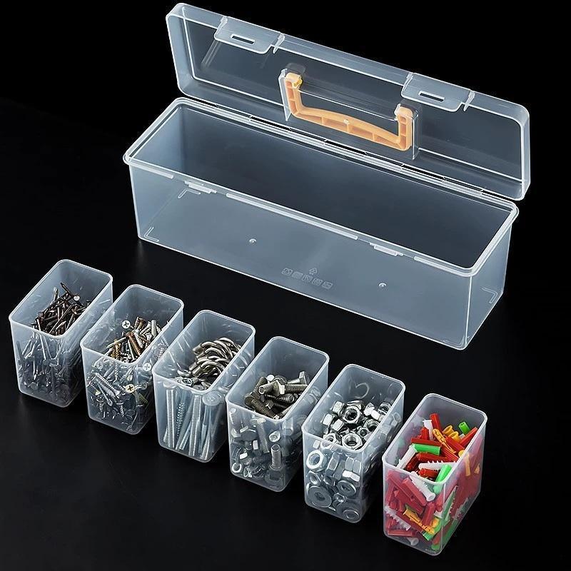 Dremt ปรับ Dividers เครื่องมือ Organizer ชุด 7 ชิ้นกล่องเก็บโปร่งใสสําหรับสลักเกลียวถั่วสกรู Paing S