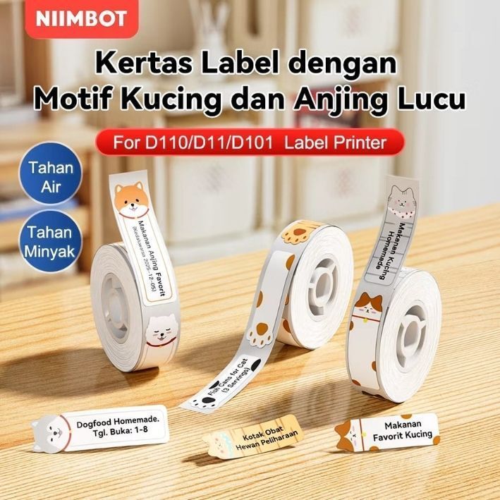 NIIMBOT D11 D110 D101 กันน้ําน่ารักตัวอักษรกระดาษฉลากสติกเกอร์ความร้อน