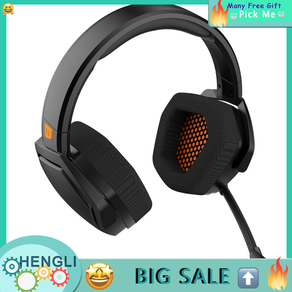 Hengli ชุดหูฟังสำหรับเล่นเกม hengli หูฟังเชื่อมต่อแบบมีสายไร้สาย 2.4GHz พร้อมไมโครโฟนตัดเสียงรบกวน
