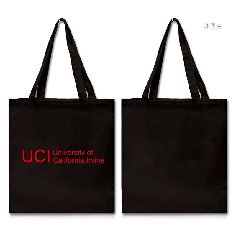 California University Irvine College Canvas Bag UC Irvine ของที่ระลึกสุภาพสตรีเป็นมิตรกับสิ่งแวดล้อม