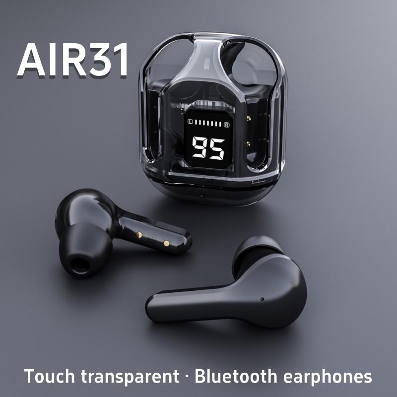 Air31 หูฟังไร้สายแท้บลูทูธในหูหูฟังพร้อมกล่องชาร์จเสียงสมดุลที่อุดมไปด้วยที่มีการควบคุมสัมผัสเดียวที่เรียบง่าย