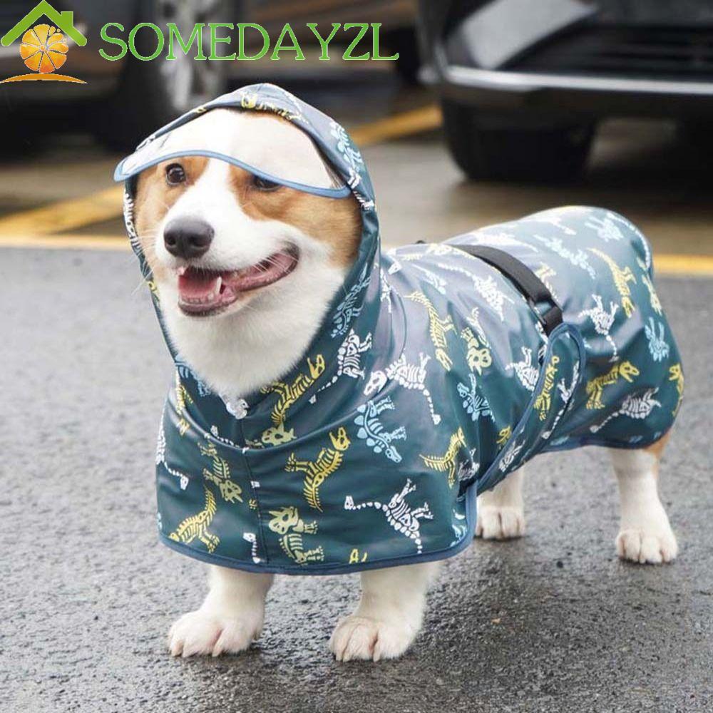 SOMEDAYZL เสื้อกันฝนสุนัขสําหรับสุนัขขนาดกลางขนาดเล็กกันน้ํา Hoody Coat PU แฟชั่นสัตว์เลี้ยง Rain Ja