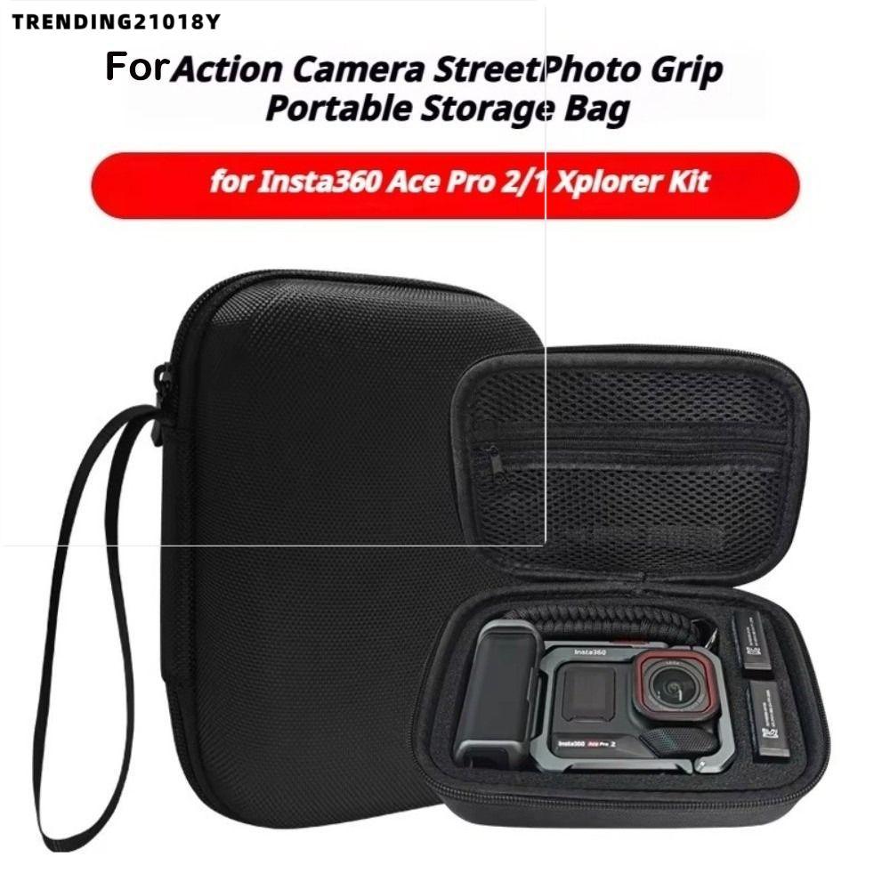 TRENDING21018Y กระเป๋า, สําหรับ Insta360 Ace 2/1 Xplorer Grip EVA กระเป๋าถือ, Xplorer Grip Shock Res