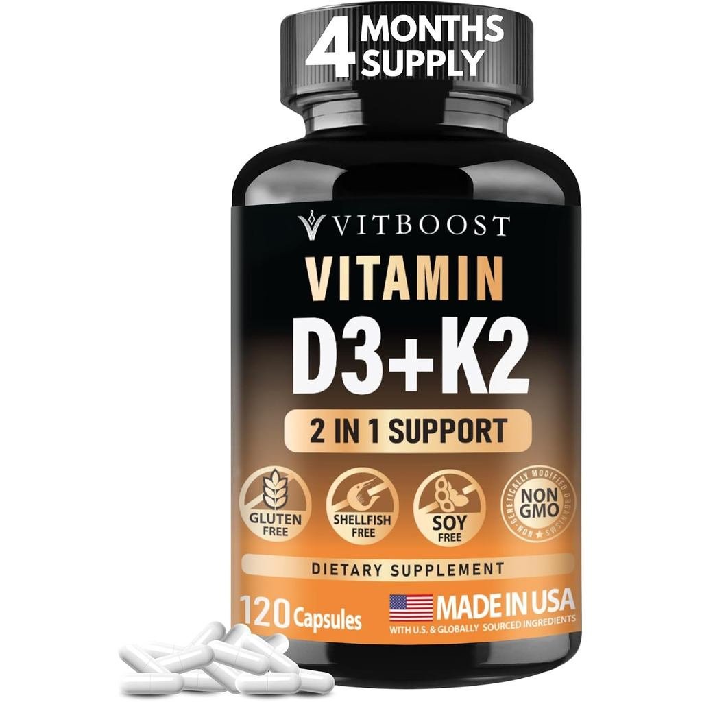 VITBOOST วิตามิน D3 K2 Complex - 5000 IU (125 mcg) D3 & K2 (MK-7) 90 mcg Q7KM