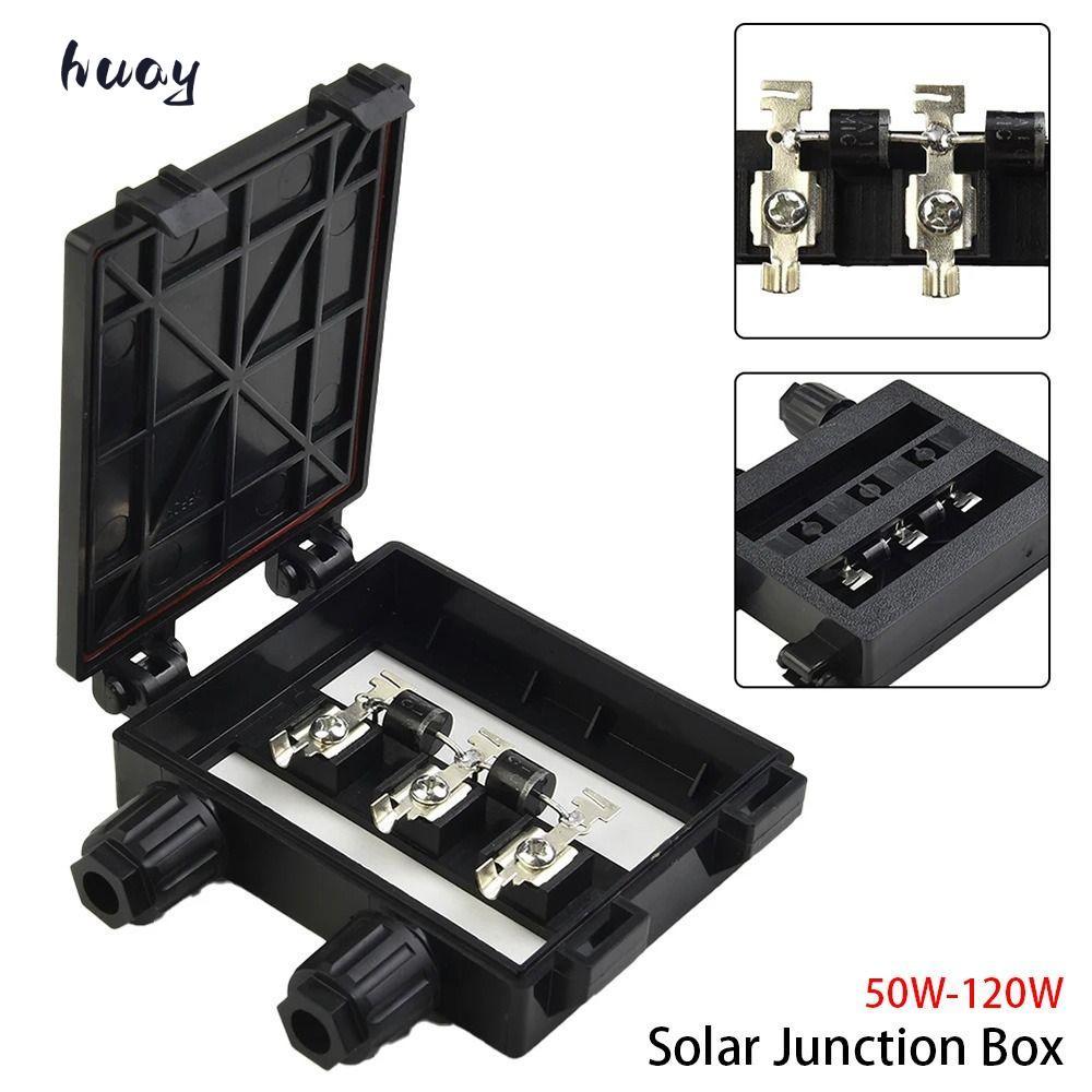 HUAYU 1 ชิ้น PV โมดูลกล่อง,สีดําเครื่องมือทดสอบไฟฟ้ากล่อง, 50 W-120 W 6A IP65 กันน้ําสําหรับ 6.5A แผ