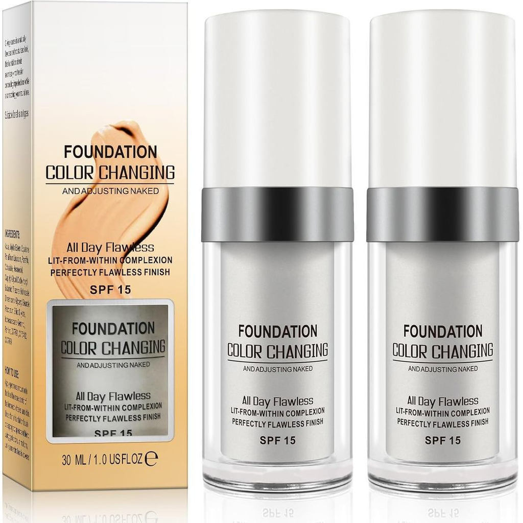 2pcs Pack SPF15 TLM HD Full Coverage Liquid Foundation Moisturizing All Day Flawlessคอนซีลเลอร์Magic