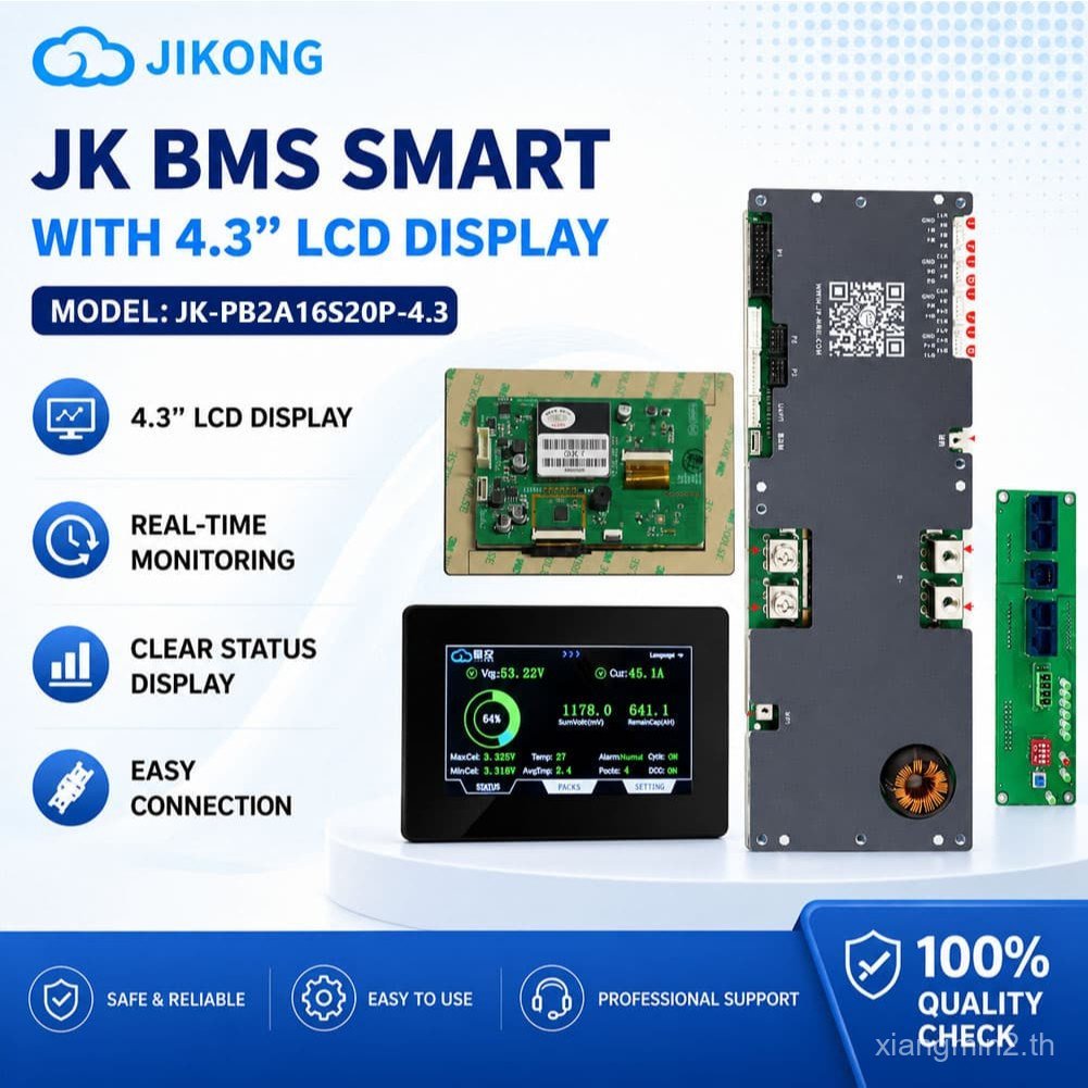 Jikong jkbms JK-PB2A16S20P 280ah/314ah สมาร์ท JK BMS V19 16S 24V/48V 200A Active Balance BMS พร้อม 4