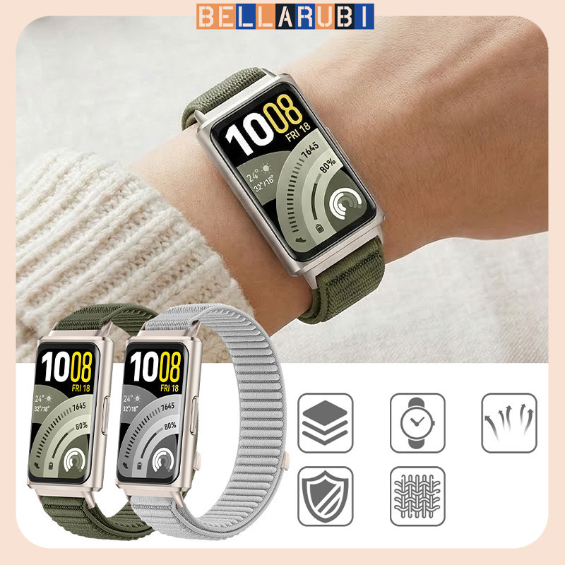 สายไนลอนหลอง for Huawei Band 11/11 Pro / Huawei Band 10 9 8 NFC สายรัดข้อมือกีฬาระบายอากาศนุ่มสายรัดข้อมืออุปกรณ์เสริม