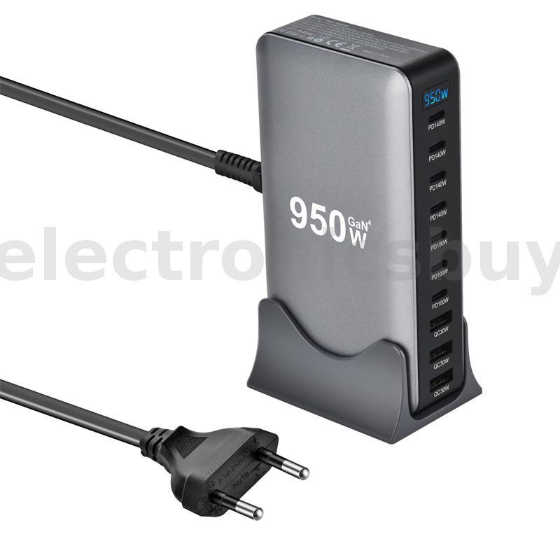 [GaN Tech] YMX-950W 950W 10-Port USB PD Charger พร้อมจอแสดงผลดิจิตอล 3USB-A+7USB-C PD QC Fast CHARGI