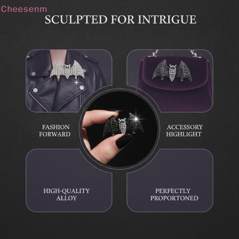 Cheesenm ตลกค้างคาวเข็มกลัด Gothic Lapel Pin Multi-scenario ใช้ Badge สําหรับผู้หญิงเสื้อผ้า Bapa ฮา