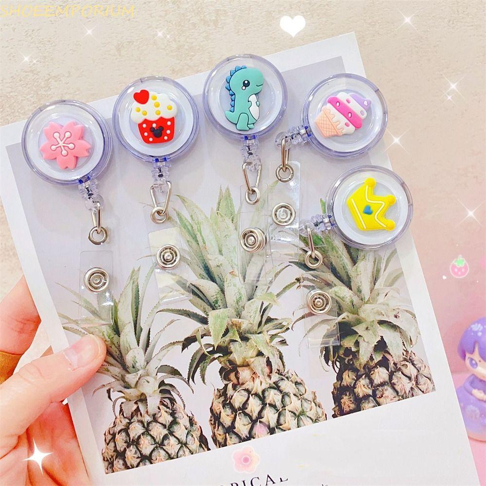 SHOEEMPORIUM ID Card Clips ABS Cute Card Holder Name Tag Cartoon Student Name Card Holder