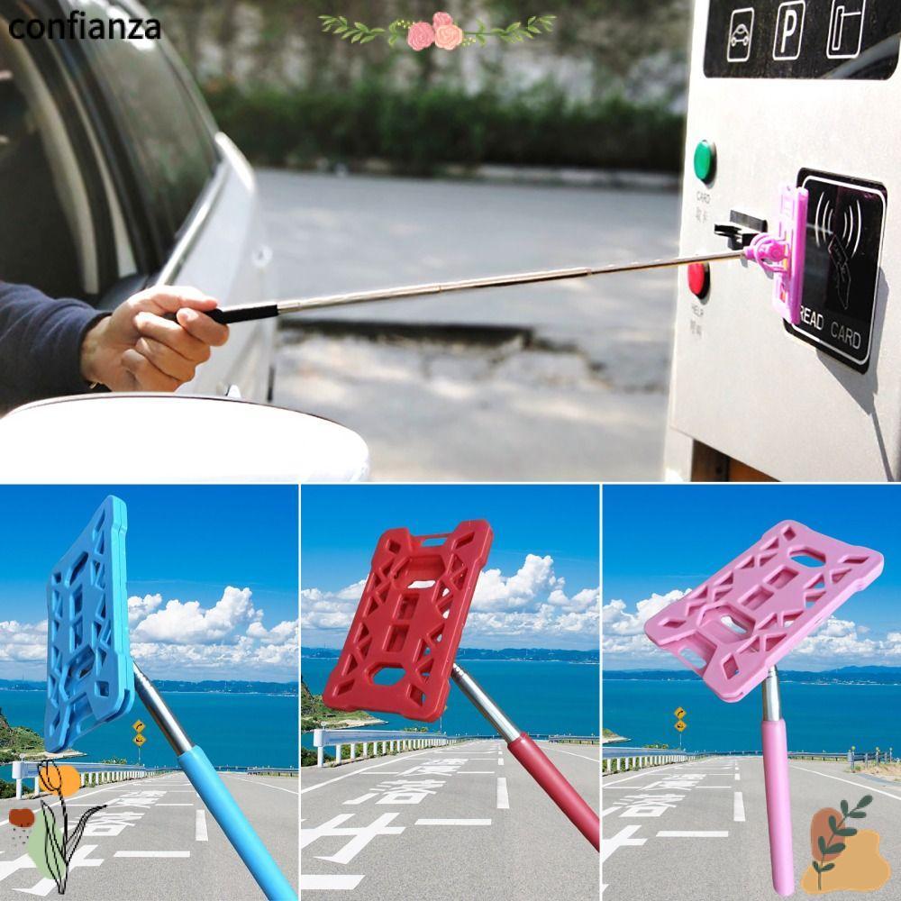 CONFIANZA Telescopic ที่จอดรถ Toll Rod, น้ําหนักเบา Handle Telescopic Design รถ Toll Card Stick, ปรั