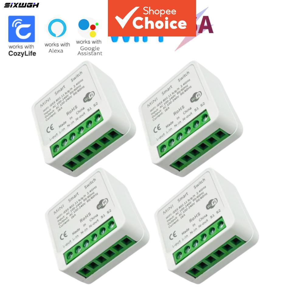 สวิตช์อัจฉริยะ WiFi 16A แบบมินิ DIY รองรับการควบคุมผ่านแอป CozyLife ตัดกระแสไฟฟ้าได้ ใช้งานร่วมกับ Alexa และ Google Home รองรับการควบคุมด้วยเสียง