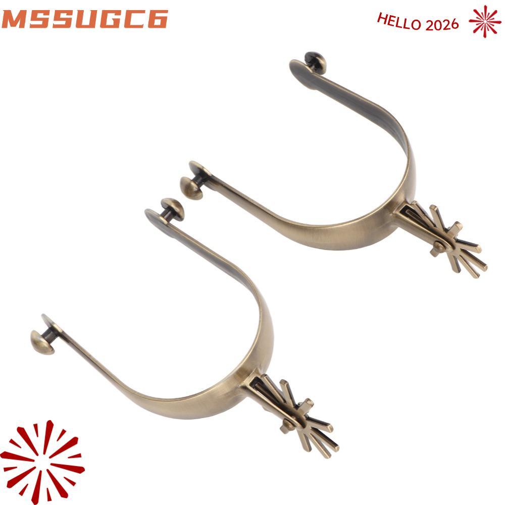 IMSSUG 2 ชิ้นม้า Spurs, สังกะสีโลหะผสมทองเหลือง Bronze Western Spurs, ทนทานสนิม Vintage Rotatable เก