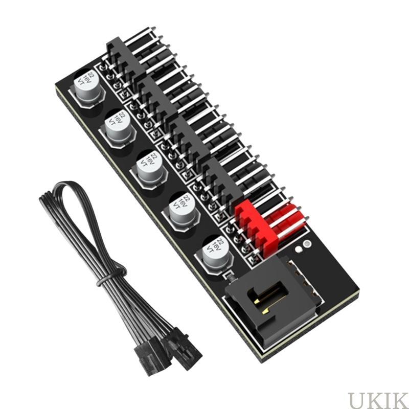 UKIK 5 Way Fan Hub 4Pin Extension สําหรับพัดลมระบายความร้อน PC หลายตัวพร้อมติดตั้งง่าย