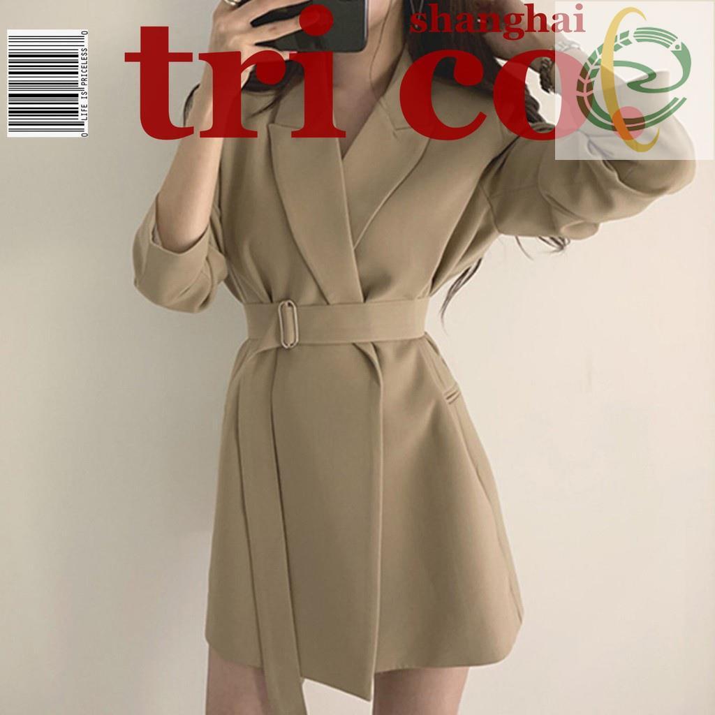At3 Spring Womens Khaki/Black Blazer Frock - Everyday Suit Windbreaker