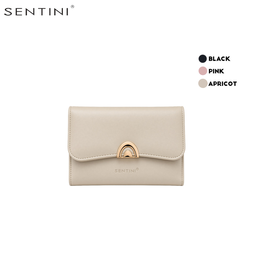 SENTINI Women Wallets Short Purse - สีดํา / แอปริคอท / สีชมพู STP-194