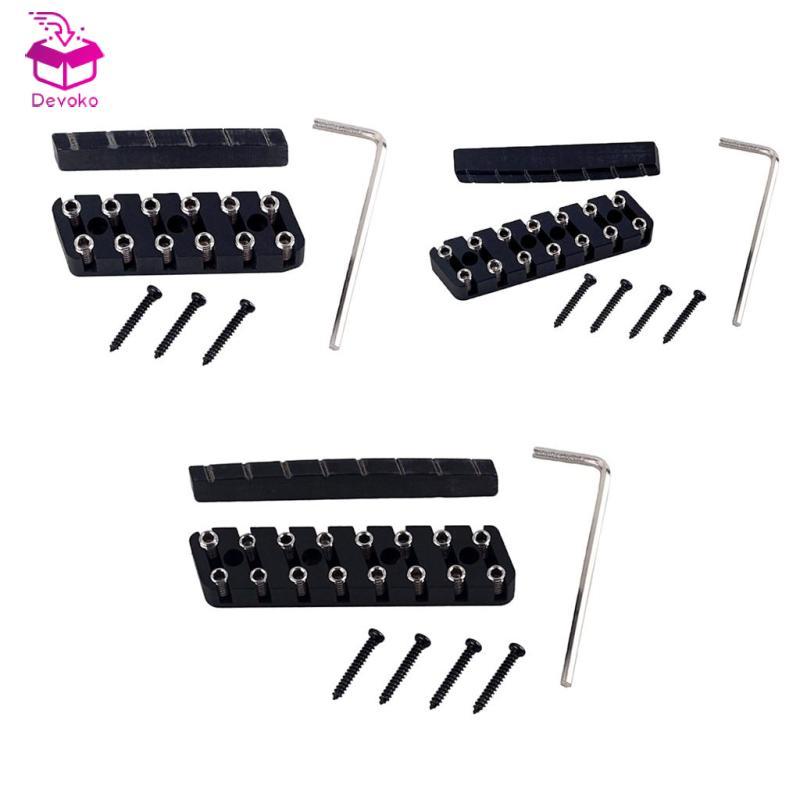 [chiwanji2mf] 6 String/ 7 String/ 8 String Headless Guitar Bridge & Slotted Nut Set