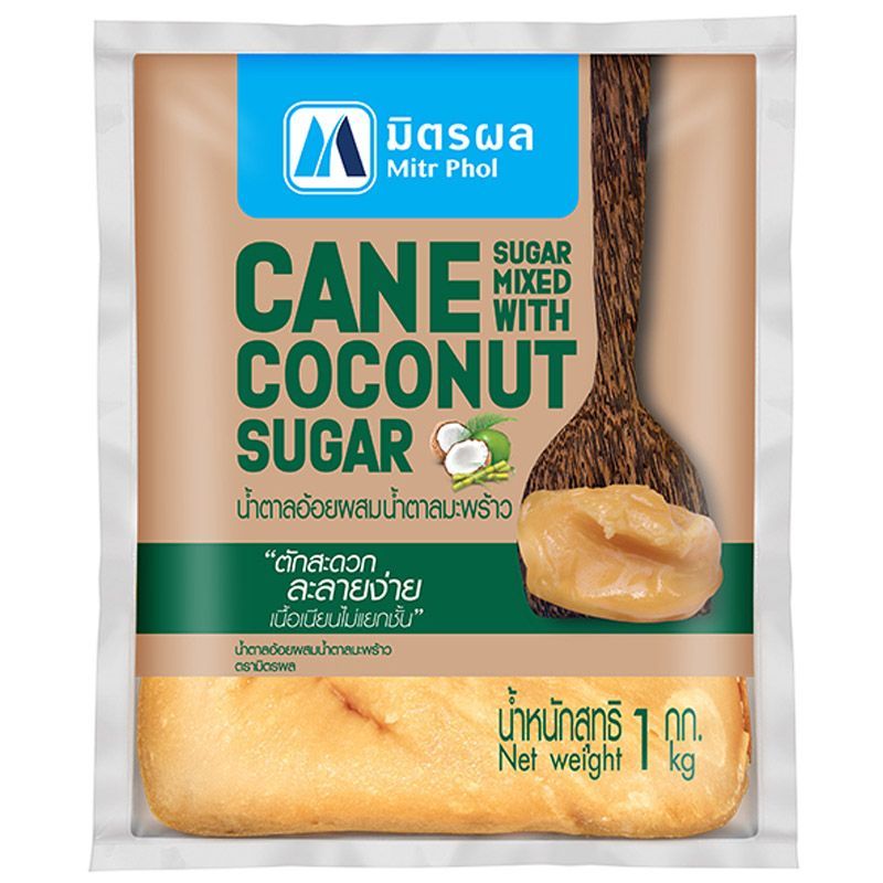 มิตรผลน้ำตาลอ้อยผสมน้ำตาลมะพร้าว 1กก. Mitrphol Cane Sugar Mixed with Coconut Sugar 1kg.