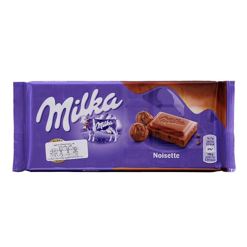 มิลค์ก้าช็อกโกแลต 100กรัม Milka Noisette Chocolate 100g.