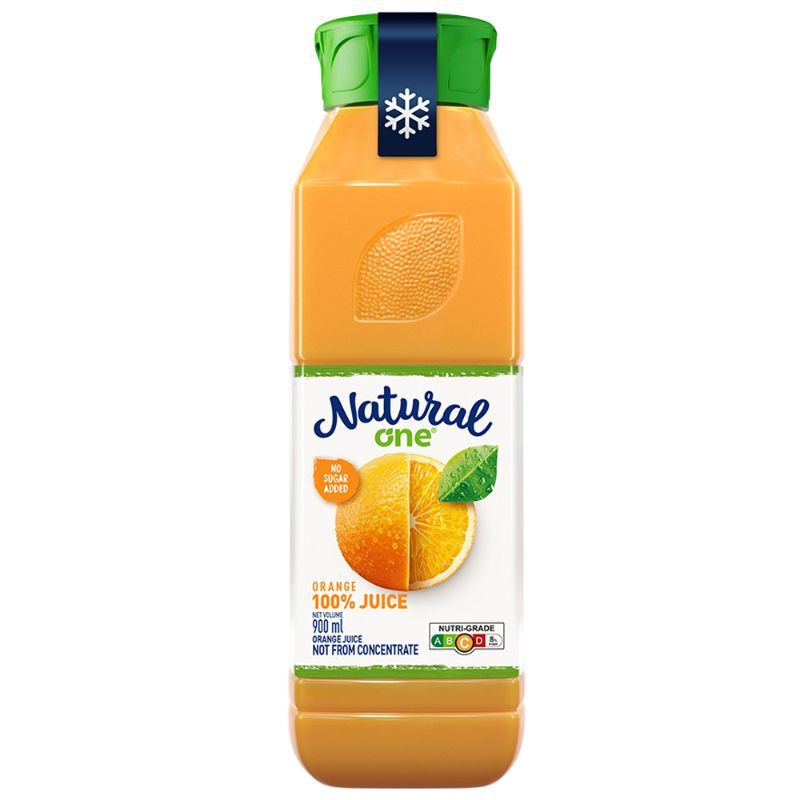เนเชอรัลวันออเรนจ์จู๊ซนอทฟรอมคอนเซ็นเทรท 900มล. Natural One Orange Juice Not From Concentrate 900ml.