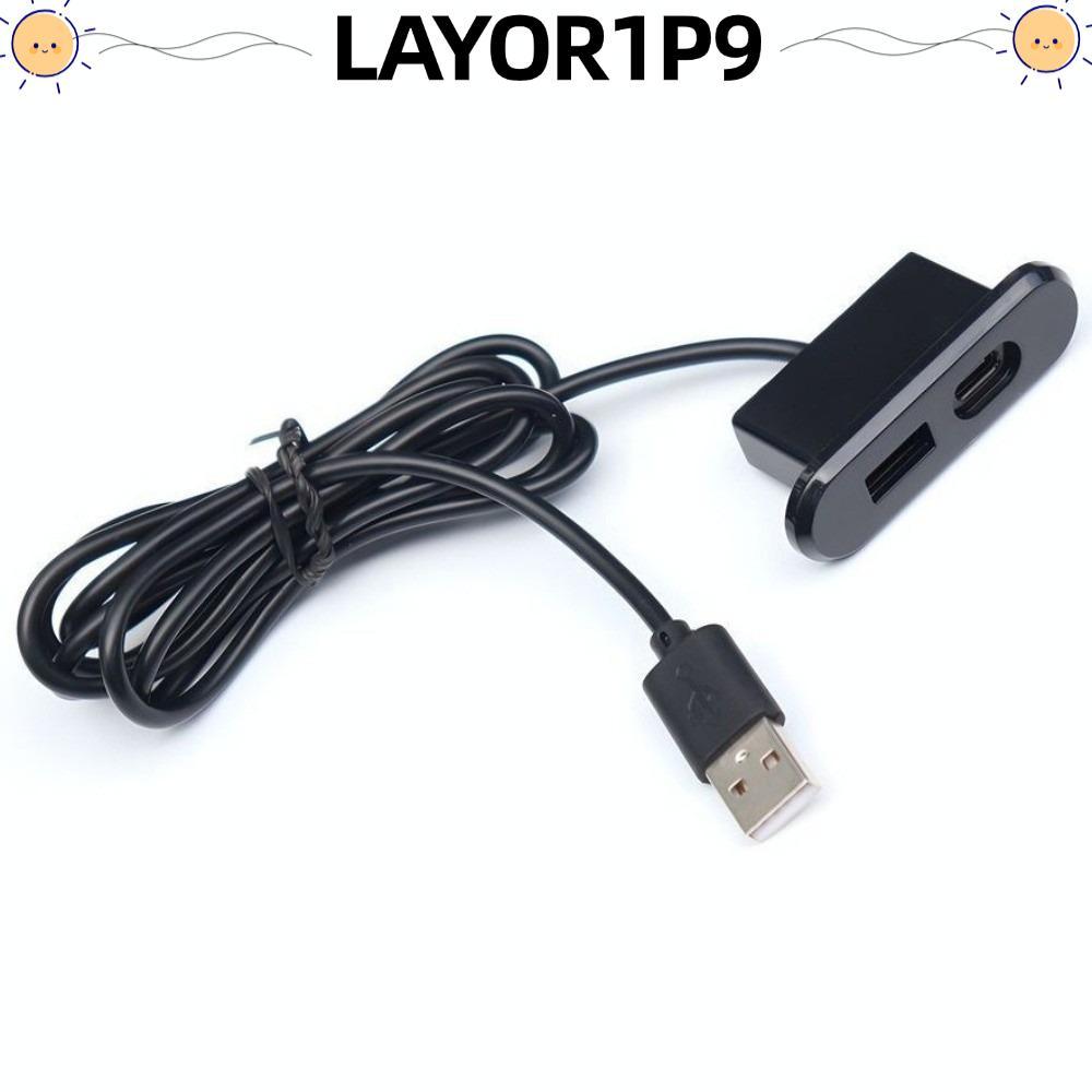 LAYOR1P9 ฝังตาราง USB Power Socket, 1 USB-A และ 1 Type-C Compact Mini Desktop Power Strip, สายไฟ Min