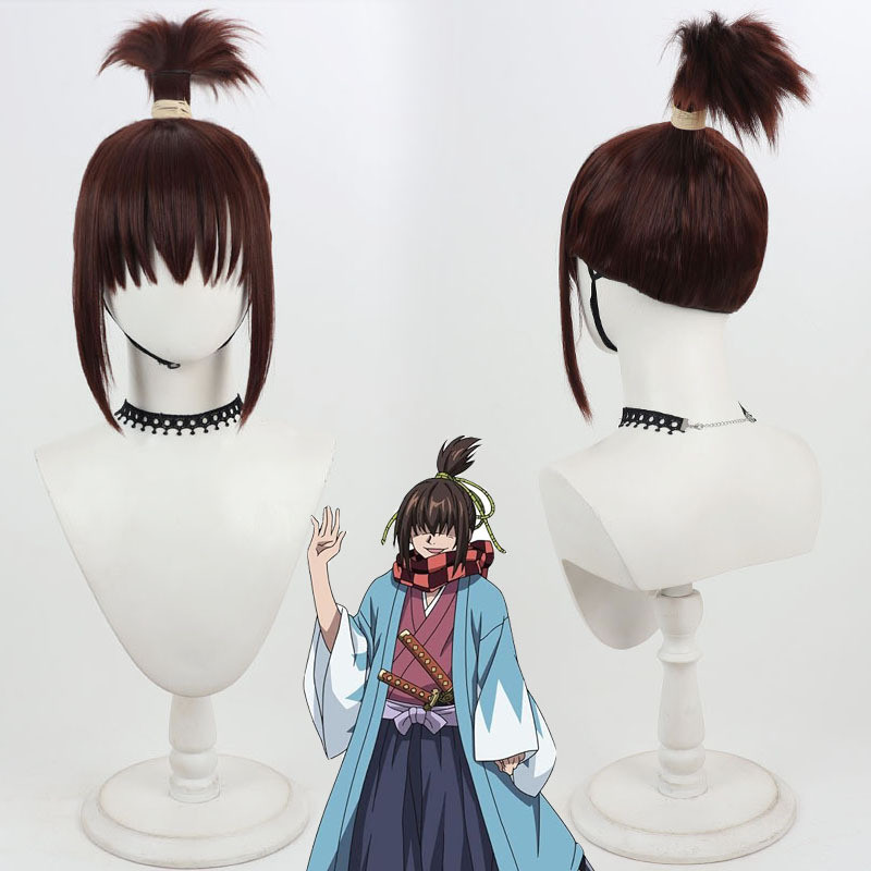Record of Ragnarok Okita Souji Cos Wig, Simulated Scalp, Integrated High Ponytail Cosplay Wig