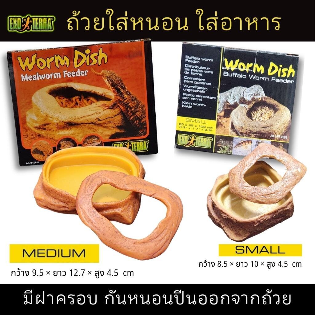 EXO TERRA Meal Worm Dish Feeder (S , M) ถ้วยให้อาหารกิ้งก่า ตุ๊กแก ป้องกันหนอนหนี