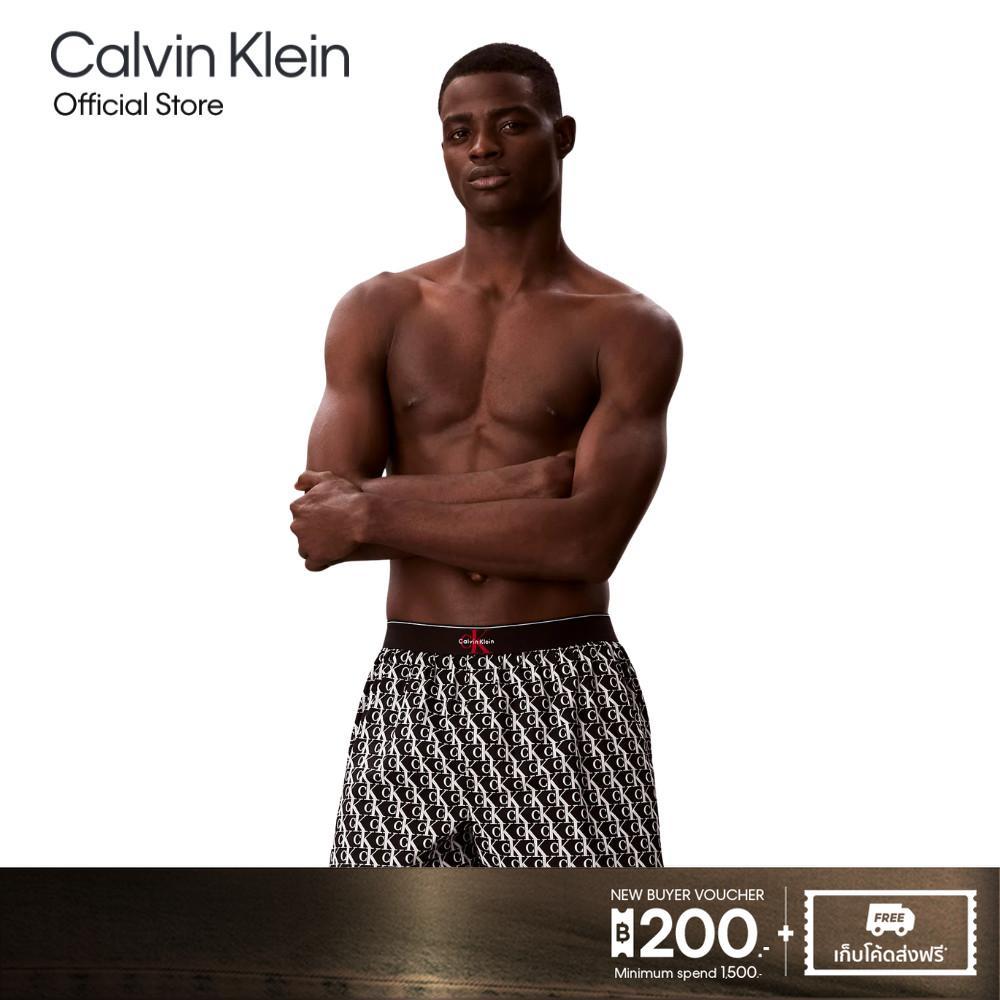 CALVIN KLEIN กางเกงบ๊อกเซอร์ผู้ชาย Monogram Logo Cotton ทรง Slim Boxer รุ่น NM3000 2OK - สีดำ