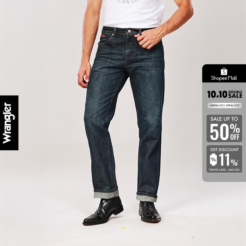 WRANGLER กางเกงยีนส์ผู้ชาย คอลเลคชั่น Wrangler Legends เอวกลาง ทรงตรง รุ่น WR S226MTEXN08 สียีนส์กลาง