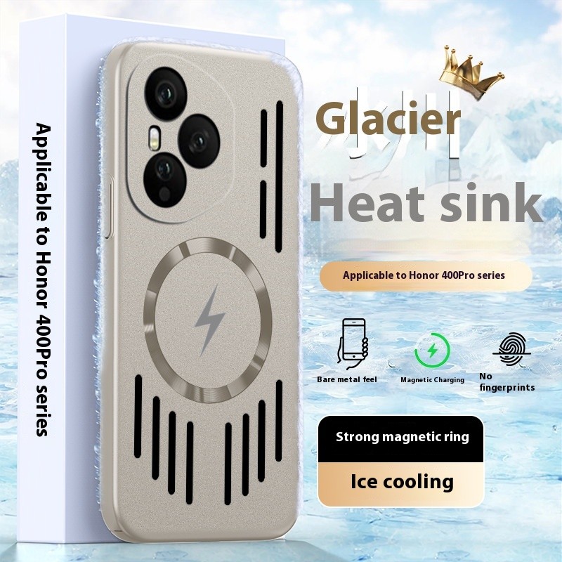 Luxury Matte Hollow การกระจายความร้อน Lightning เคสแม่เหล็กสําหรับ Honor 400 Pro X9C Magic 7 Pro 6 Pro Magic 7 Lite X70 X60 Ice Cooling ชาร์จไร้สาย Hard ฝาหลัง