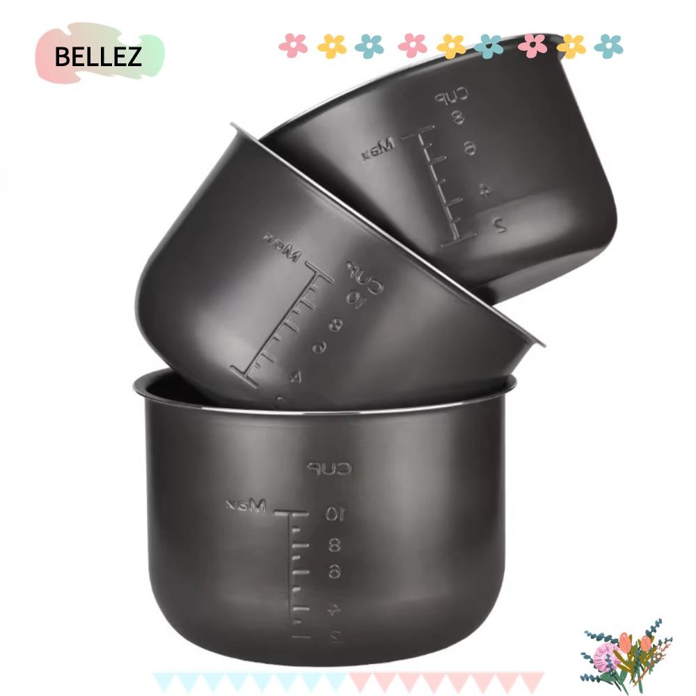 BELLEZ Non-stick Rice Pot Gall, 4L/5L/6L Universal Electric Pressure Cooker Liner, อะไหล่หม้อหุงข้าวคริสตัลโลหะผสมสีดําทนทาน