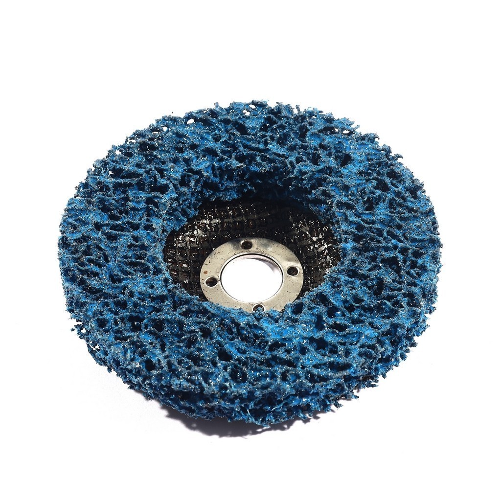 **ยกกล่อง 10 ใบ** ลูกขัดสาหร่าย 4 นิ้ว POLO สีน้ำเงิน มีฝาหลัง  ใช้งานกับเครื่องเจีย 4 นิ้ว (โปโล) bonus - รูปที่ 2