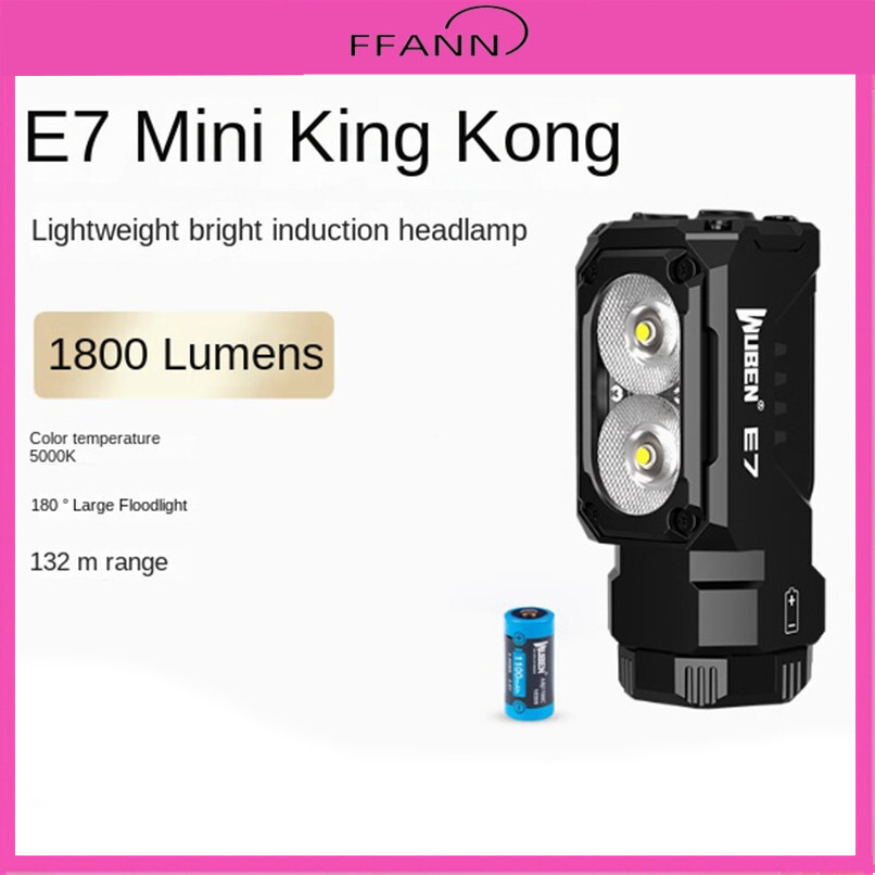 Wuben E7 ไฟฉาย 1800 Lumens พร้อมฐานแม่เหล็กขนาดกะทัดรัดและแบตเตอรี่ 1100mAh