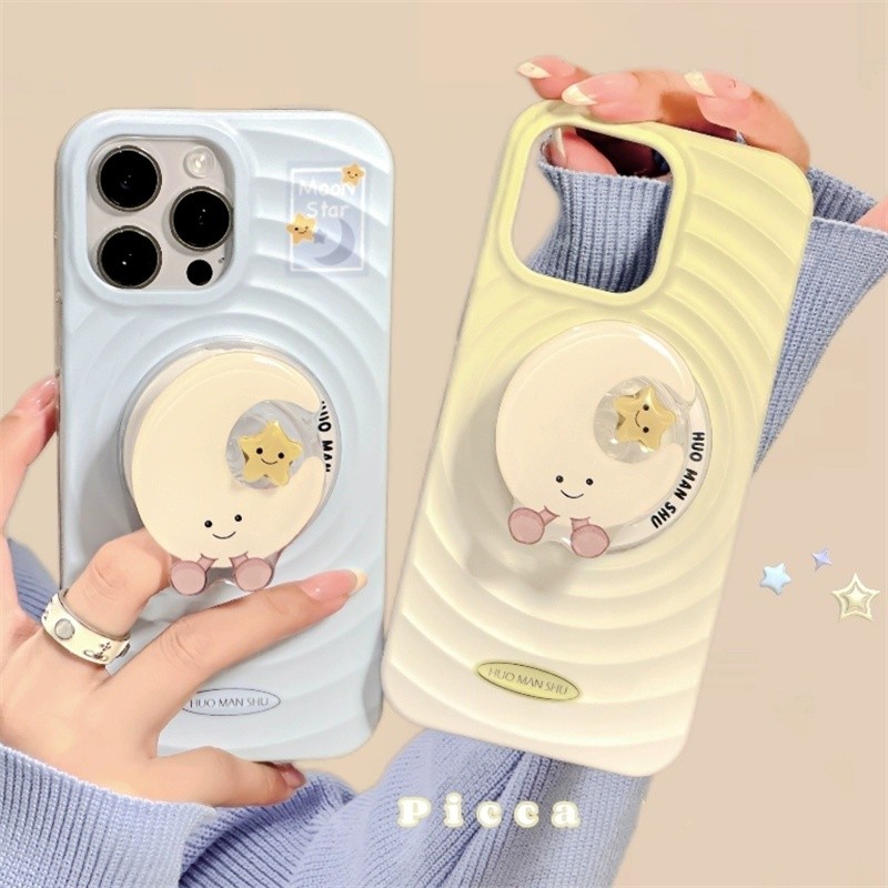เกาหลี Moon Star หมุนแม่เหล็กโทรศัพท์ Griptok Stand สําหรับ iPhone ไร้สายชาร์จกรณีผู้ถือ