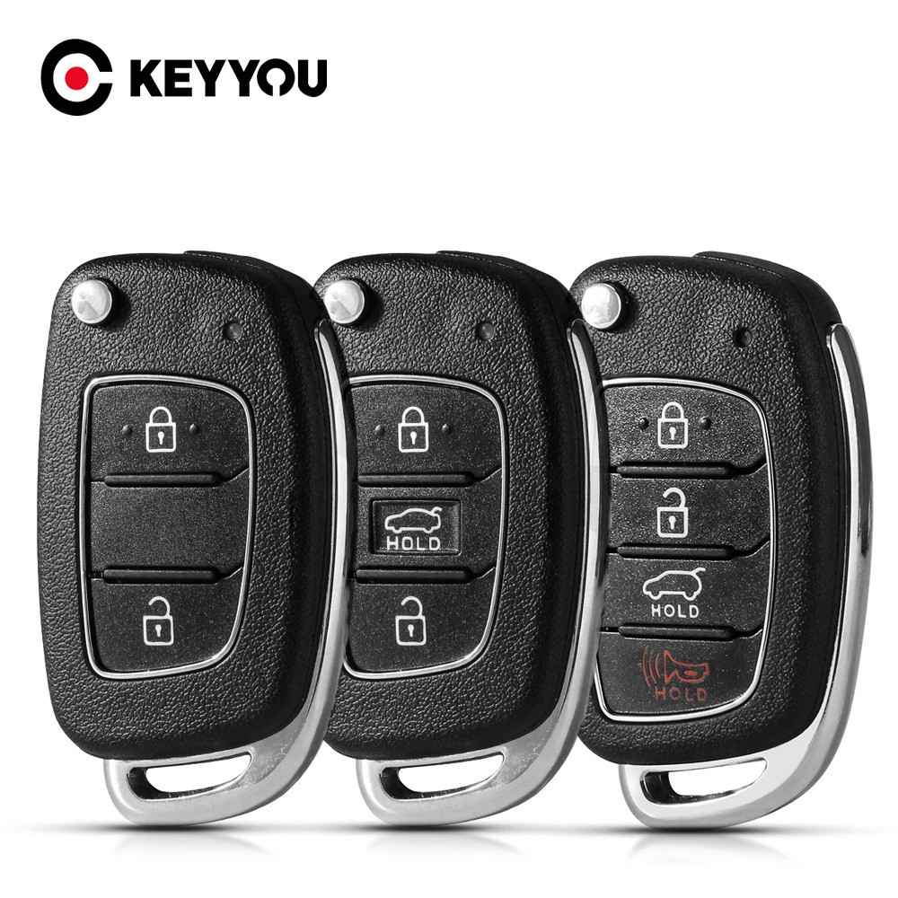 KEYYOU 2/3/4BTN Flip Remote กุญแจรถสําหรับ Hyundai Solaris Creta Ix25 Kona Tucson Sonata I40 Elantra