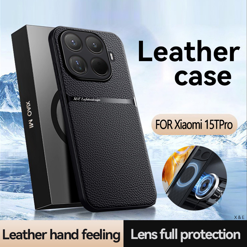 สําหรับ Xiaomi 15T Pro, 15T กรณี ELVEV หนังแน่น + Soft TPU Dropproof เลนส์ป้องกันปกหลัง