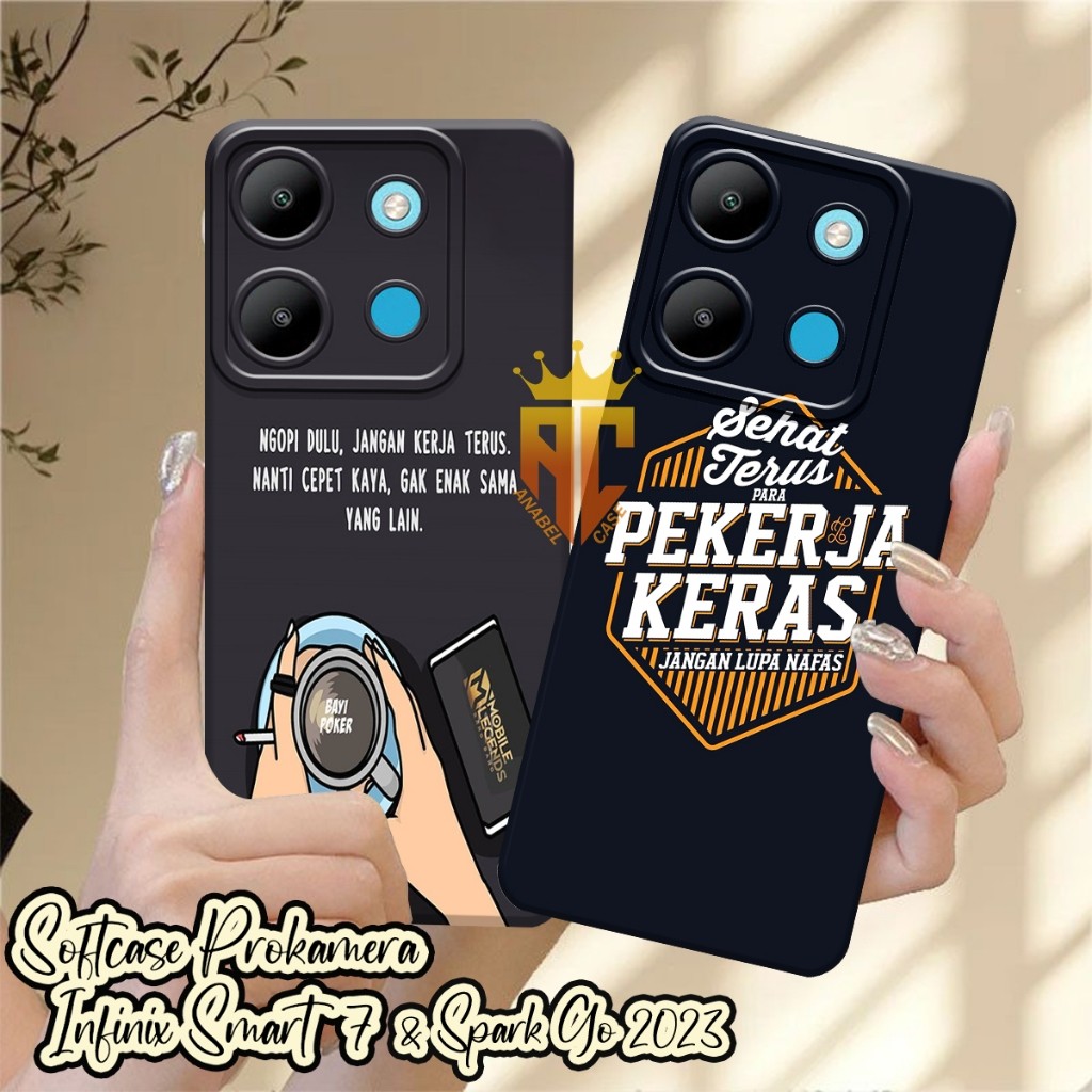Softcase Infinix Smart 7 / Tecno Spark Go 2023 Softcase Camera Protector Motif Words Pro Camera [ST1
