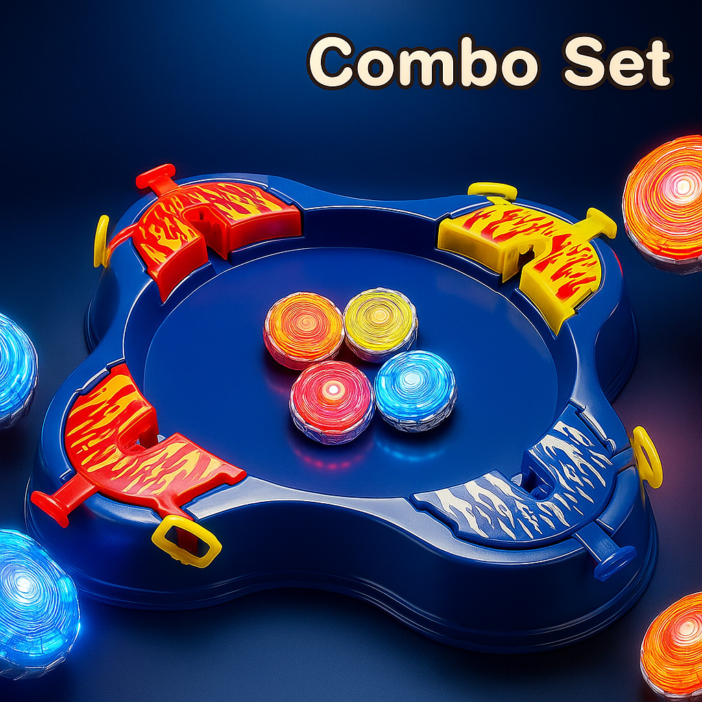COD เซ็ตกล่องลูกข่าง ชุดลูกข่าง Combo Set เบย์เบลด มีกล่องให้ ของเล่นสําหรับเด็ก พร้อมไฟเรืองแสง เล่นสนุกสองเท่า