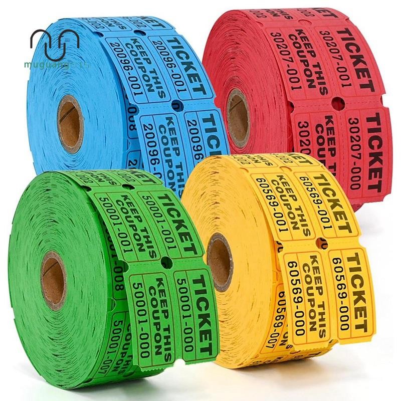 [ขาย M5]4000 Double Roll Raffle Tickets 4 คละสี 1000 Tickets Per Roll สําหรับ Fundraisers และงานปาร์