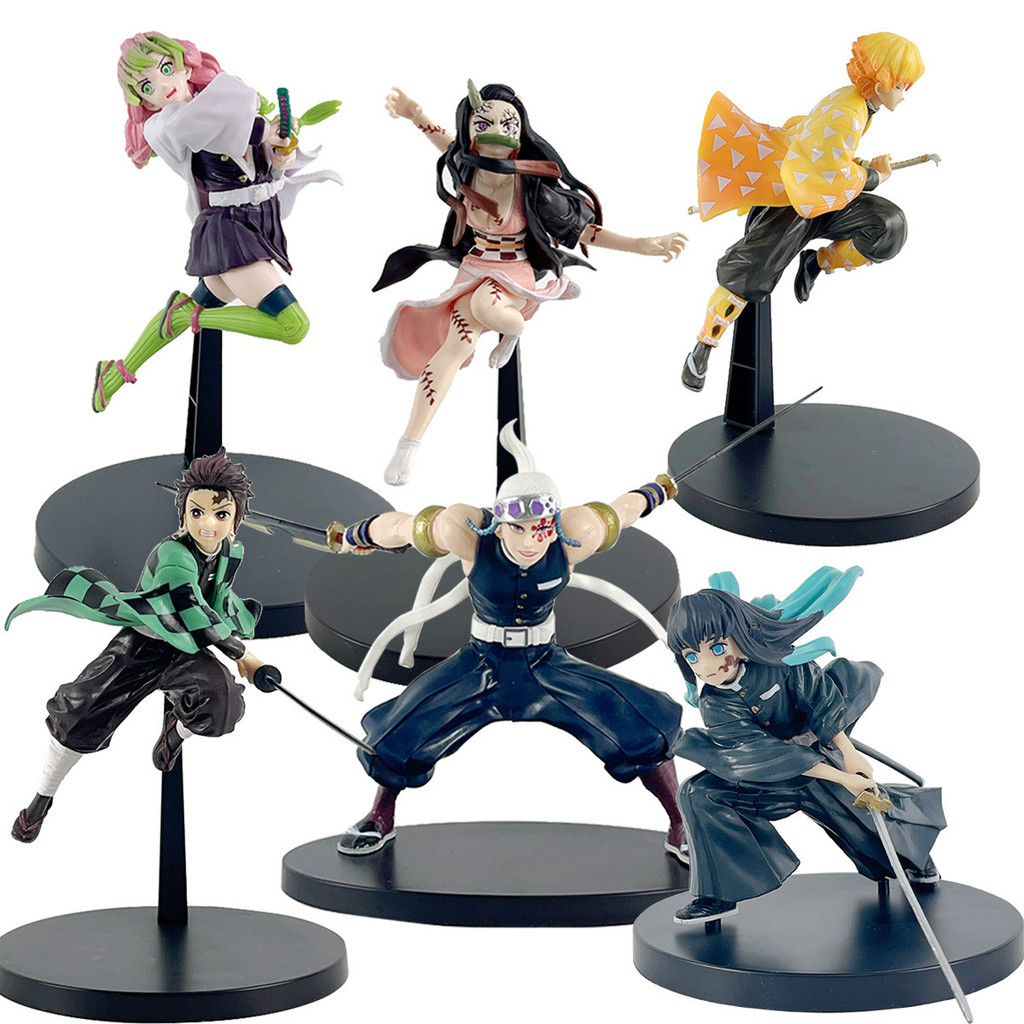 New Product#Demon Slayer Figure Model Tanjiro Kamado Zenitsu Inosuke Hashibira Nezuko Anime Figurine