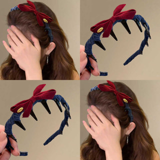 .Ribbon Bow Retro สำหรับผู้หญิง อุปกรณ์เสริมผมแบบAnti-Slip เ…