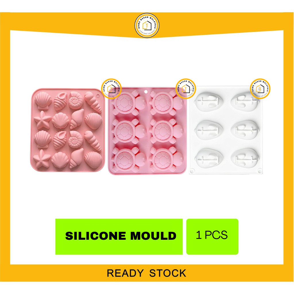 SILICONE MOULD / 3D TURTLE / 3D BUNNY / CLASSIC SEASHELL 1PC - HOME BAKER