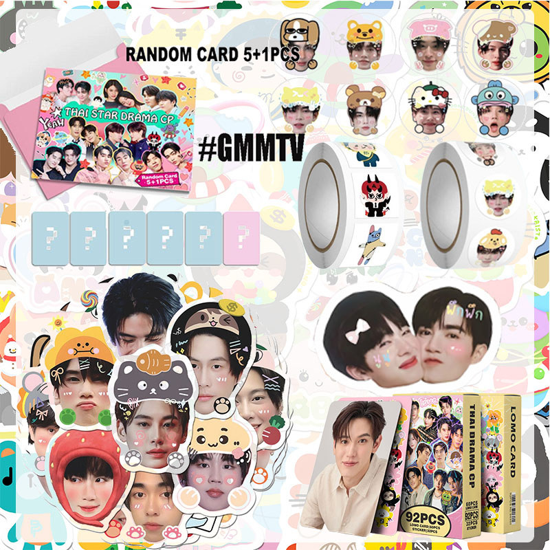 500 ชิ้น GMMTV Polesan Domiia Permpoon Jadee Diy สติ๊กเกอร์ Zee Nunew Perth Photocards