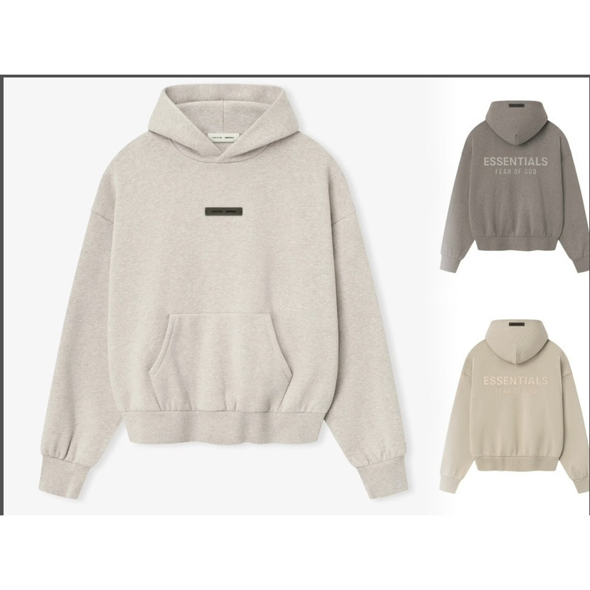 เสื้อฮู้ดพิมพ์ลายพร้อมโลโก้โลหะ - Essentials