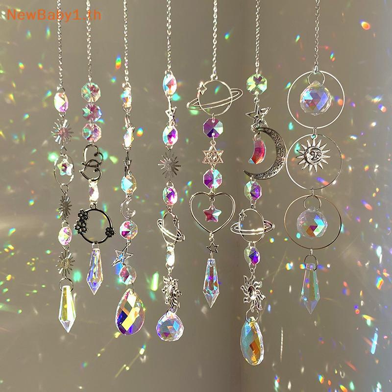 BABYONE จี้คริสตัล Garden Suncatcher กระดิ่งลม Rainbow Prism คริสตัลสําหรับตกแต่งหน้าต่าง TH